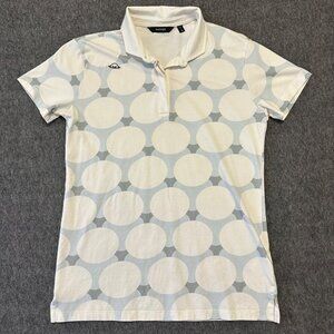 Radmor Womens Lauren Polo Shirt Size M Golf Preppy Pima Cotton Retro Print